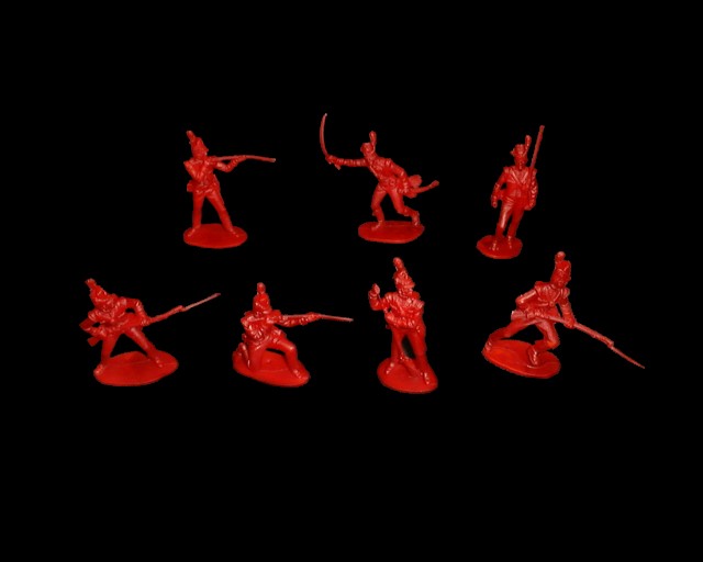 British Light Infantry 14 figures in 7 poses (red)   <font color=#CC0000>(54mm) </FONT> 