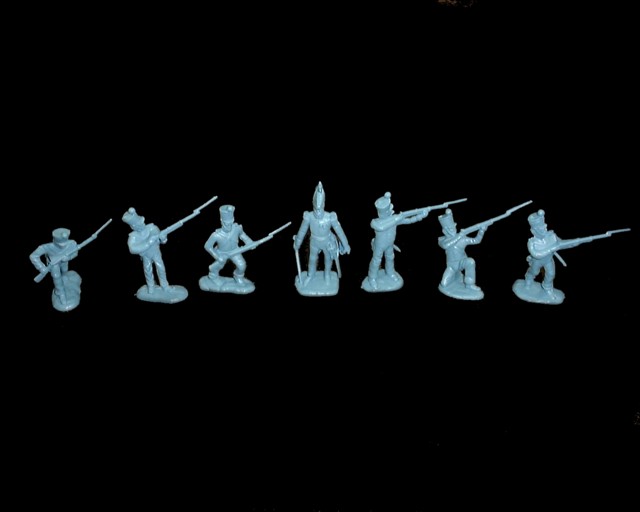 Alamo Mexicans w/ Santa Anna 13 figures in 7 poses (blue) <font color=#CC0000>(54mm) </FONT> 