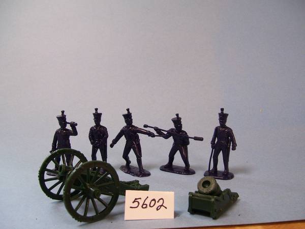 French Line Foot Artillery 5 figuress in 5 poses (blue) w/howitzer & mortar (5602) <FONT COLOR=#CC0000>(54mm) </FONT>