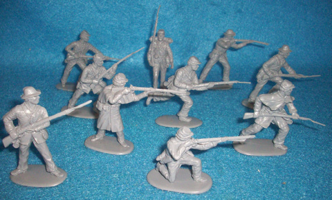 Accurate Civil War Confederates series II, 10 figures in 10 poses, gray (54mm)