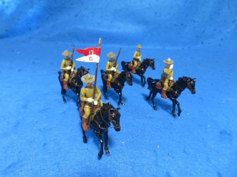 American in Miniature, metal set 4 mounted U>S. cavalry 1895, 1/32