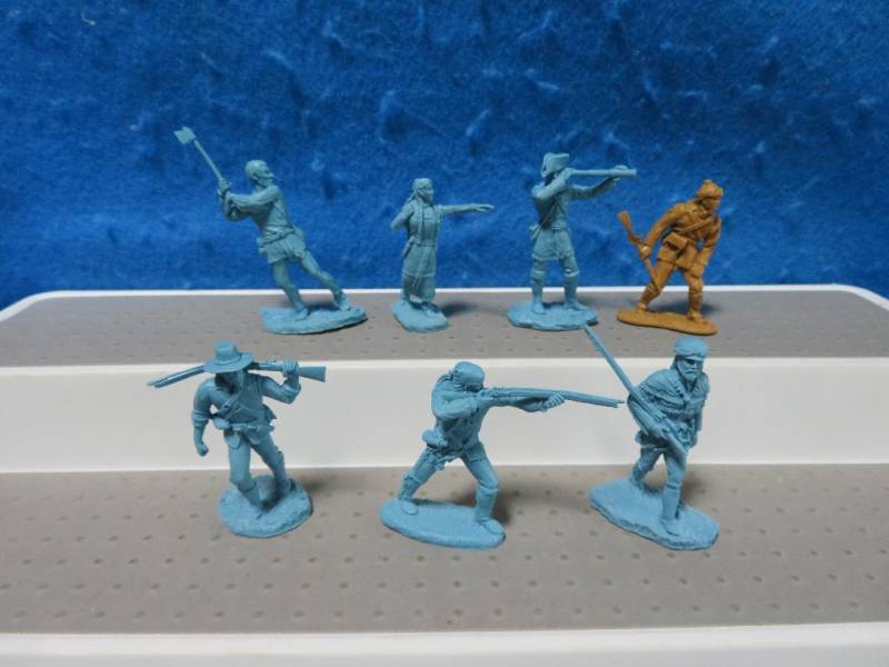 BAR162A Barzso, Lewis & Clark Figures & 1 French Militia (54MM) 7 in 7 Poses